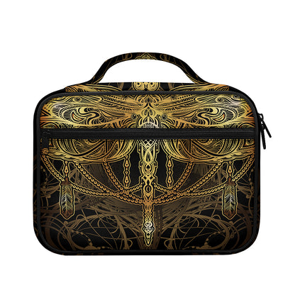 Golden Spiritual Dragonfly Print Briefcase Bible Bag