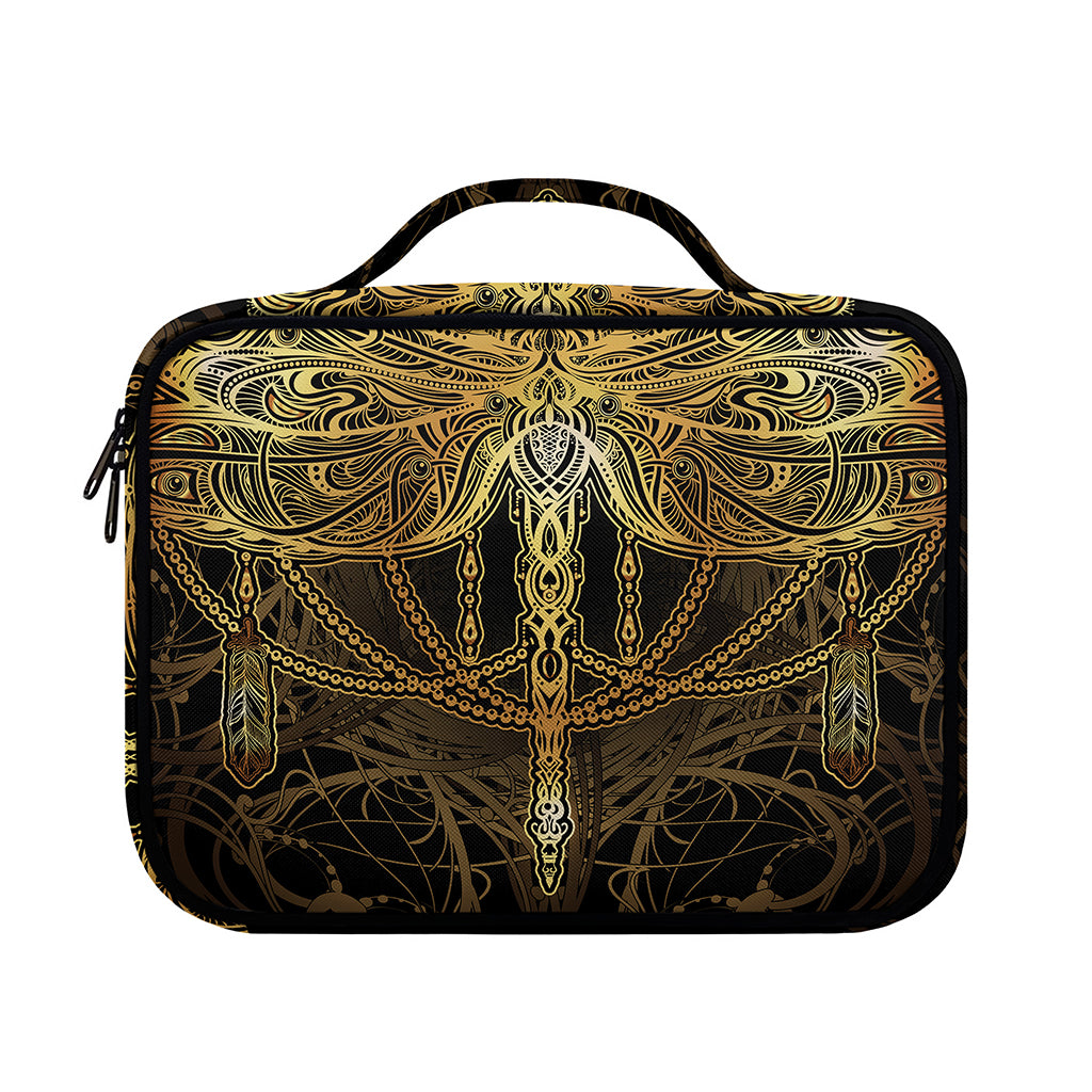 Golden Spiritual Dragonfly Print Briefcase Bible Bag