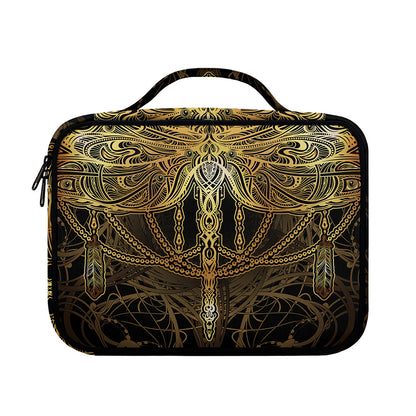 Golden Spiritual Dragonfly Print Briefcase Bible Bag