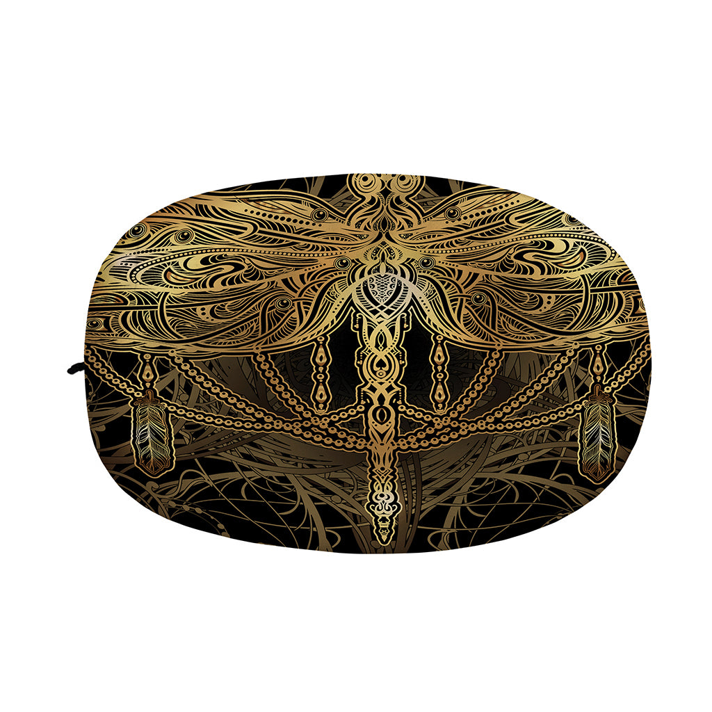 Golden Spiritual Dragonfly Print Car Side Mirror Covers