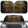 Golden Spiritual Dragonfly Print Car Windshield Sun Shade