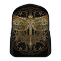 Golden Spiritual Dragonfly Print Casual Backpack