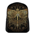 Golden Spiritual Dragonfly Print Casual Backpack