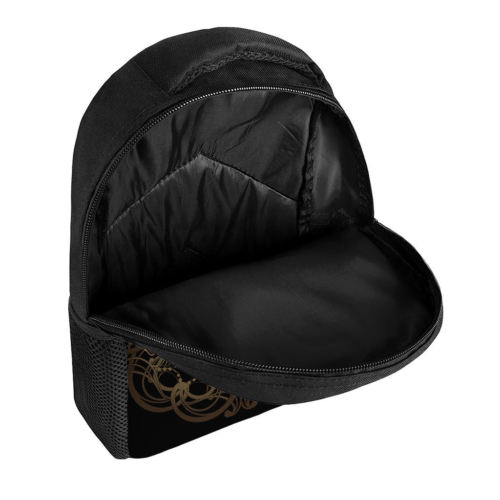Golden Spiritual Dragonfly Print Casual Backpack
