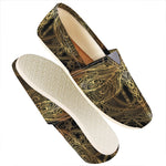 Golden Spiritual Dragonfly Print Casual Shoes