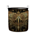 Golden Spiritual Dragonfly Print Collapsible Laundry Basket