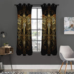 Golden Spiritual Dragonfly Print Curtain