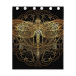 Golden Spiritual Dragonfly Print Curtain