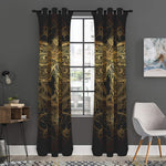 Golden Spiritual Dragonfly Print Curtain