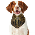 Golden Spiritual Dragonfly Print Dog Bandana