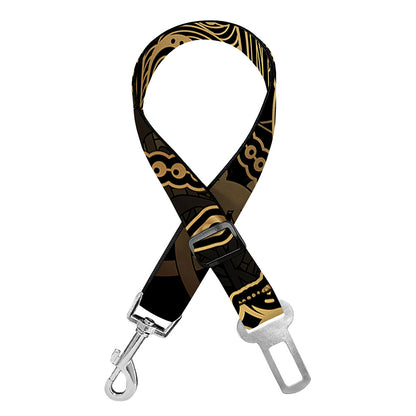 Golden Spiritual Dragonfly Print Dog Seat Belt