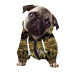 Golden Spiritual Dragonfly Print Dog Zip Up Hoodie