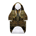 Golden Spiritual Dragonfly Print Dog Zip Up Hoodie