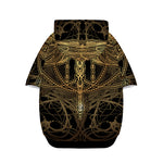 Golden Spiritual Dragonfly Print Dog Zip Up Hoodie