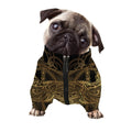 Golden Spiritual Dragonfly Print Dog Zip Up Jacket
