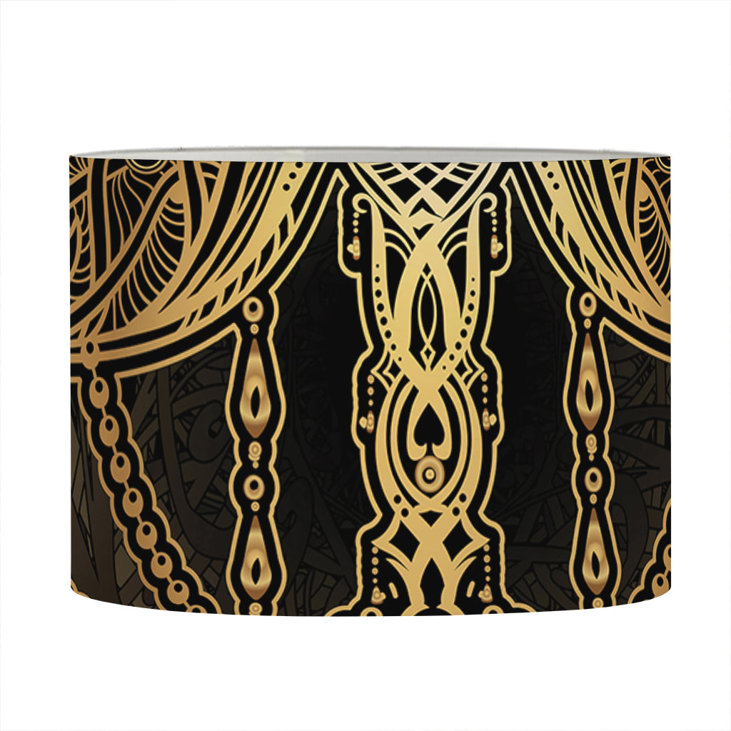 Golden Spiritual Dragonfly Print Drum Lamp Shade