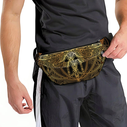Golden Spiritual Dragonfly Print Fanny Pack