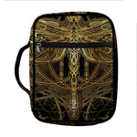 Golden Spiritual Dragonfly Print Front Pocket Bible Bag