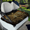 Golden Spiritual Dragonfly Print Golf Cart Seat Cover