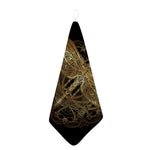 Golden Spiritual Dragonfly Print Hand Towel