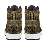 Golden Spiritual Dragonfly Print High Top Leather Sneakers