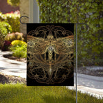 Golden Spiritual Dragonfly Print House Flag