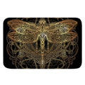 Golden Spiritual Dragonfly Print Indoor Door Mat