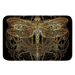 Golden Spiritual Dragonfly Print Indoor Door Mat