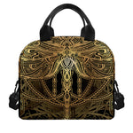 Golden Spiritual Dragonfly Print Insulated Lunch Bag
