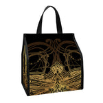Golden Spiritual Dragonfly Print Insulated Lunch Tote