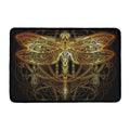 Golden Spiritual Dragonfly Print Kitchen Mat