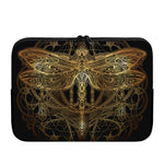 Golden Spiritual Dragonfly Print Laptop Sleeve