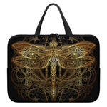 Golden Spiritual Dragonfly Print Laptop Sleeve With Handle