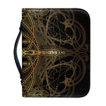 Golden Spiritual Dragonfly Print Leather Bible Cover