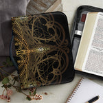 Golden Spiritual Dragonfly Print Leather Bible Cover