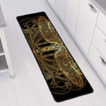 Golden Spiritual Dragonfly Print Long Kitchen Mat