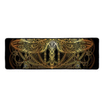 Golden Spiritual Dragonfly Print Long Kitchen Mat