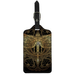 Golden Spiritual Dragonfly Print Luggage Tag