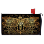 Golden Spiritual Dragonfly Print Mailbox Cover