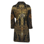 Golden Spiritual Dragonfly Print Men's Bathrobe
