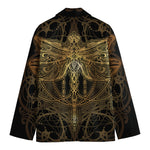 Golden Spiritual Dragonfly Print Men's Blazer