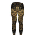 Golden Spiritual Dragonfly Print Men's Leggings
