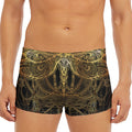 Golden Spiritual Dragonfly Print Men's Short Boxer Briefs