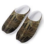 Golden Spiritual Dragonfly Print Mesh Casual Shoes