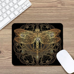 Golden Spiritual Dragonfly Print Mouse Pad