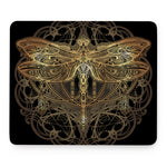 Golden Spiritual Dragonfly Print Mouse Pad