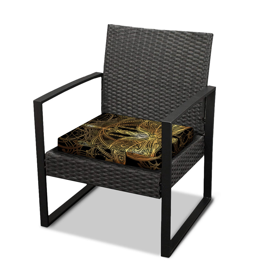 Golden Spiritual Dragonfly Print Outdoor Seat Cushion Cover
