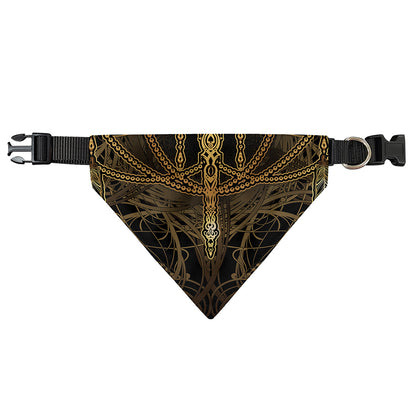 Golden Spiritual Dragonfly Print Over The Collar Dog Bandana
