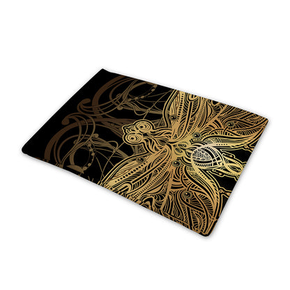 Golden Spiritual Dragonfly Print Pet Cooling Mat Cover