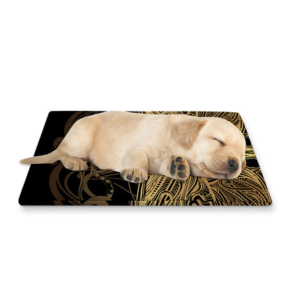 Golden Spiritual Dragonfly Print Pet Cooling Mat Cover